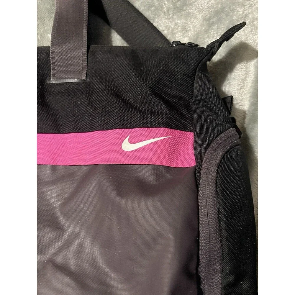 Nike Women's Pink / Black / Gray Athletic Gym Bag - with Shoe Holder